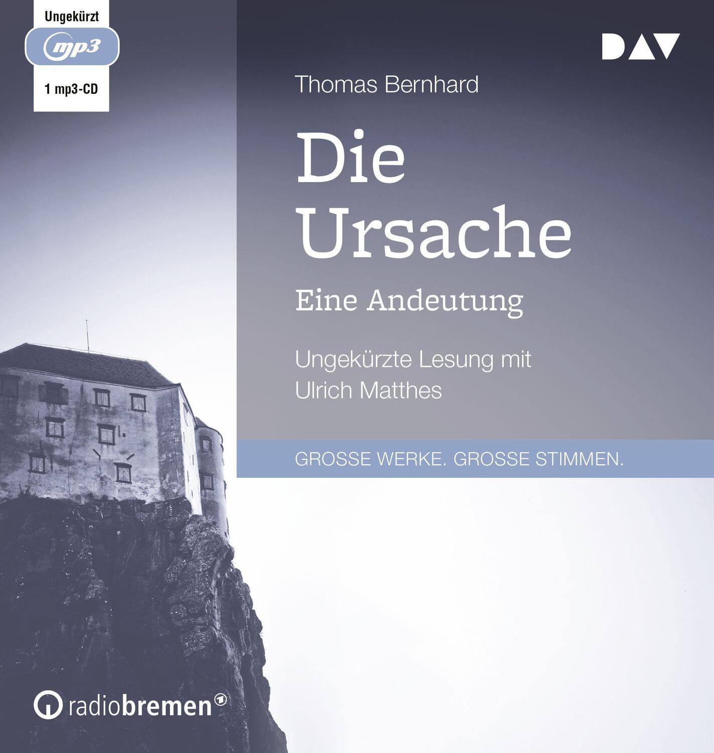 Cover: 9783742425409 | Die Ursache. Eine Andeutung | Thomas Bernhard | MP3 | Deutsch | 2022