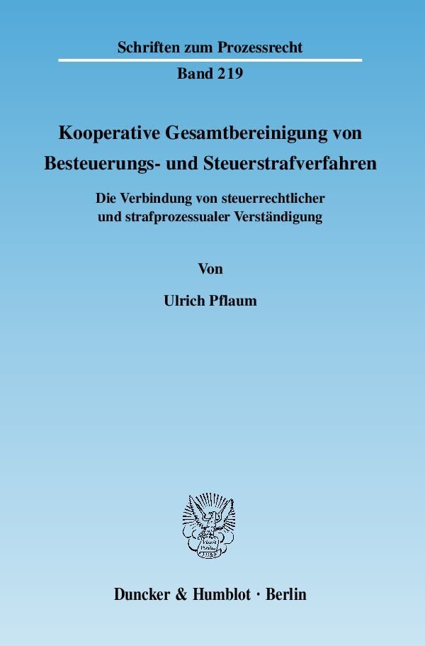 Cover: 9783428133741 | Kooperative Gesamtbereinigung von Besteuerungs- und...
