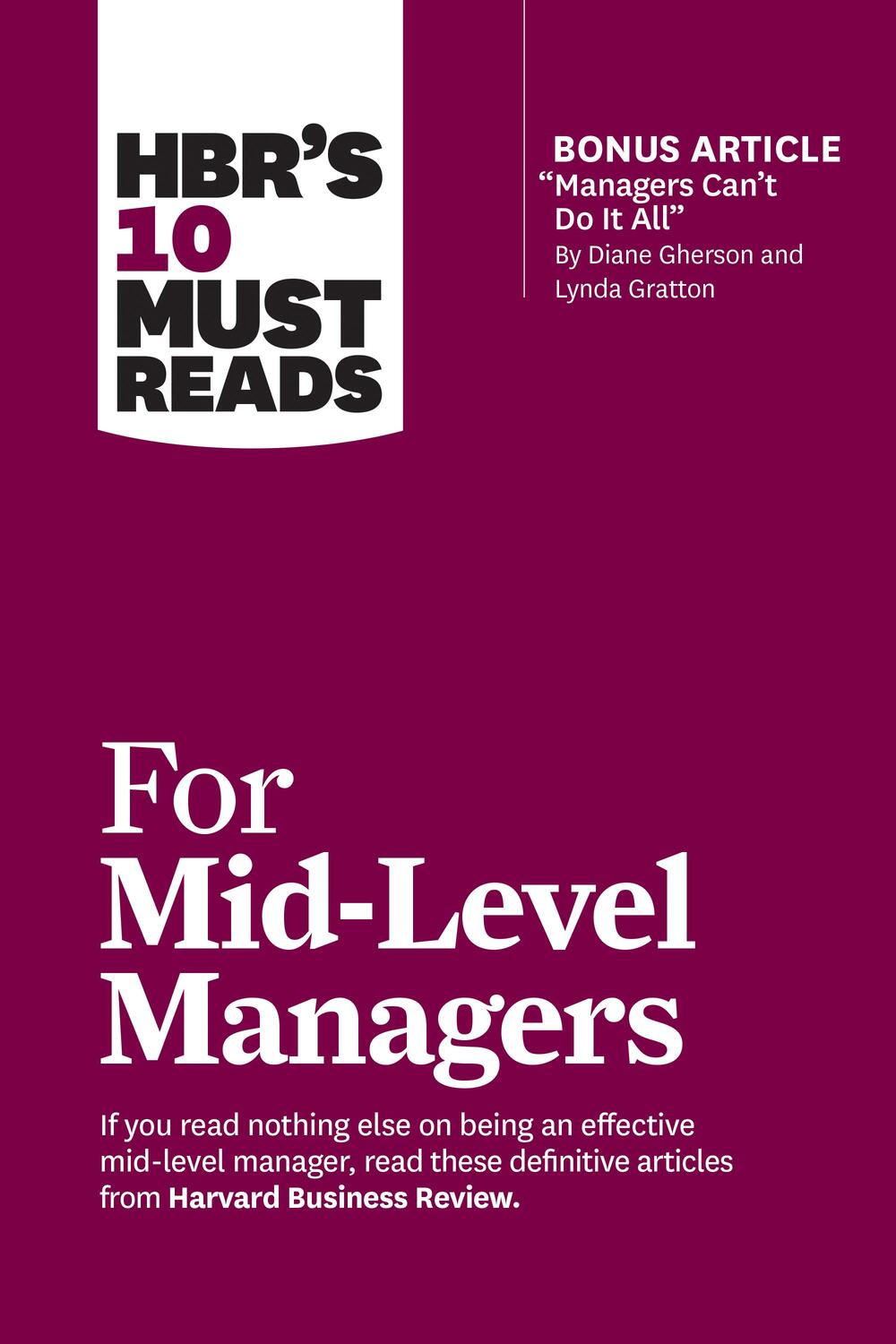Cover: 9781647824945 | HBR's 10 Must Reads for Mid-Level Managers | Review (u. a.) | Buch