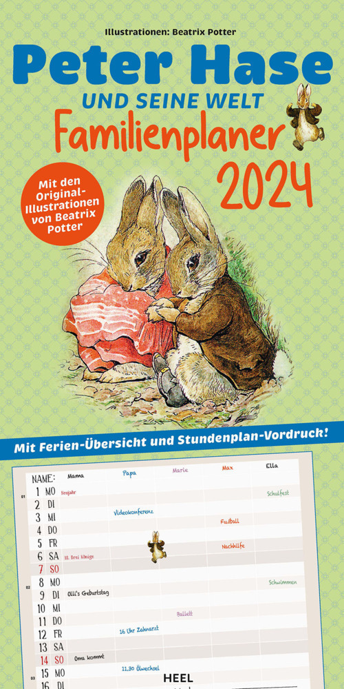 Cover: 9783966646390 | Peter Hase und seine Welt Kalender 2024 Familienplaner | Potter | 2024