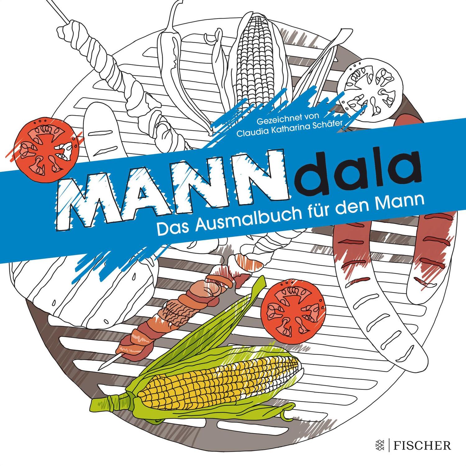 Cover: 9783596702633 | MANNdala | Das Ausmalbuch für den Mann | Claudia Katharina Schäfer