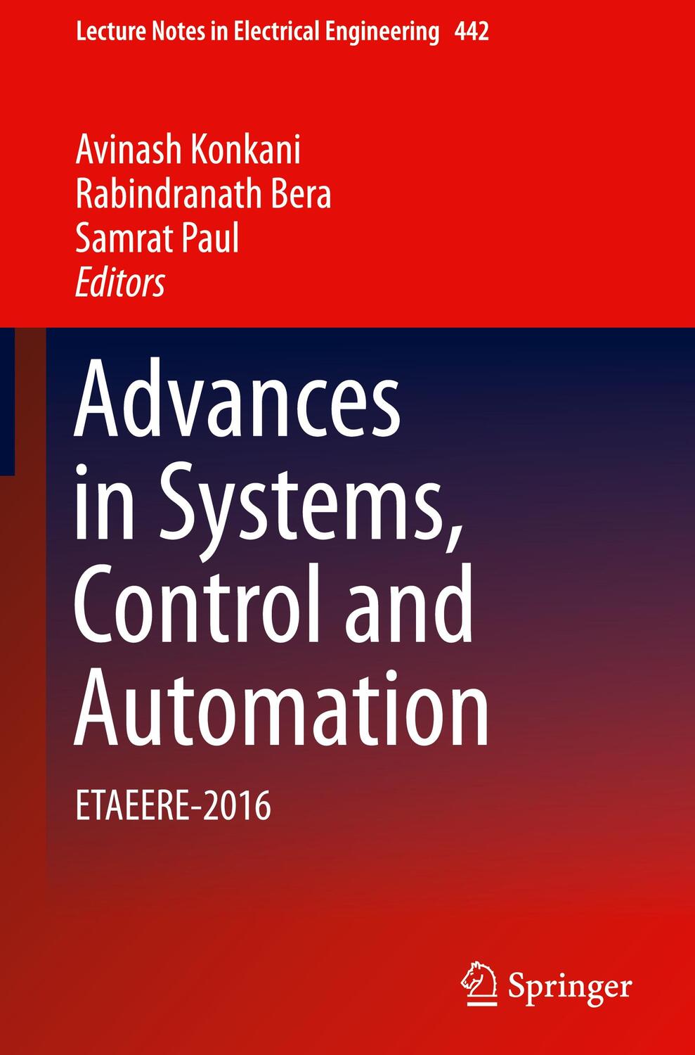 Cover: 9789811047619 | Advances in Systems, Control and Automation | ETAEERE-2016 | Buch