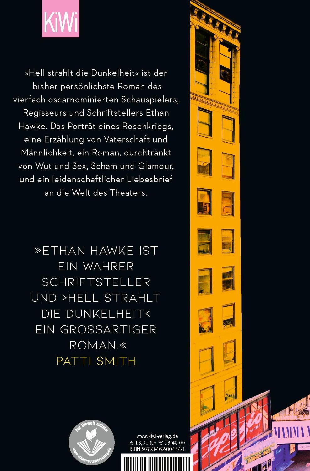 Rückseite: 9783462004441 | Hell strahlt die Dunkelheit | Roman | Ethan Hawke | Taschenbuch | 2023