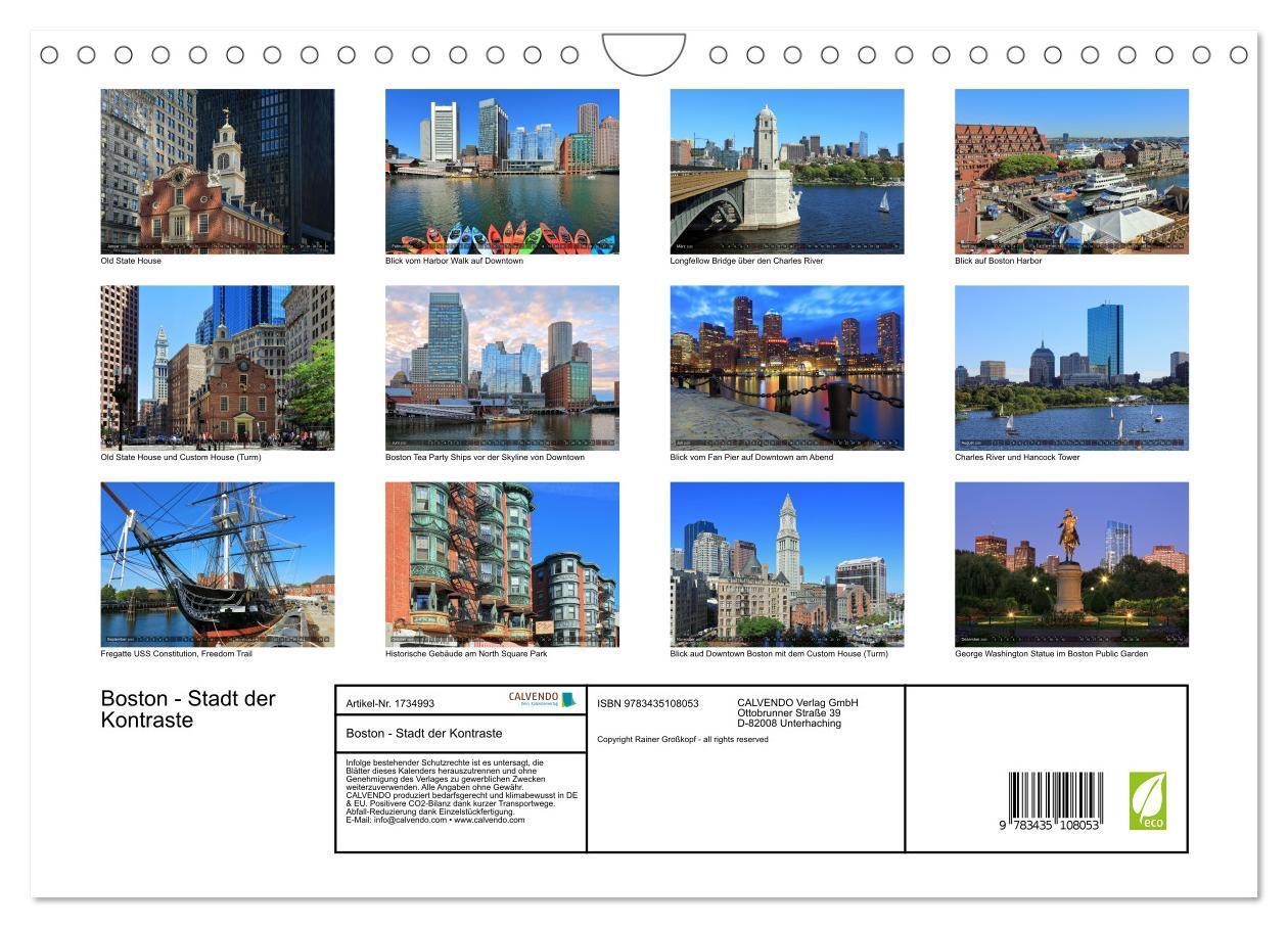 Bild: 9783435108053 | Boston - Stadt der Kontraste (Wandkalender 2025 DIN A4 quer),...