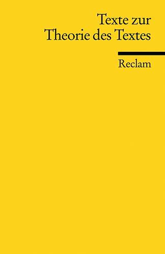 Cover: 9783150176528 | Texte zur Theorie des Textes | Roger Lüdeke (u. a.) | Taschenbuch