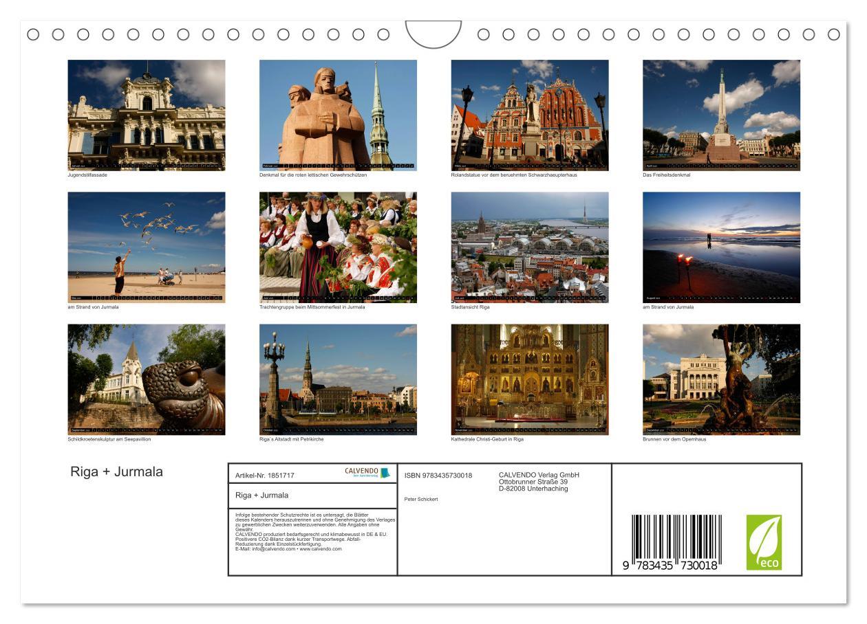 Bild: 9783435730018 | Riga + Jurmala (Wandkalender 2025 DIN A4 quer), CALVENDO...