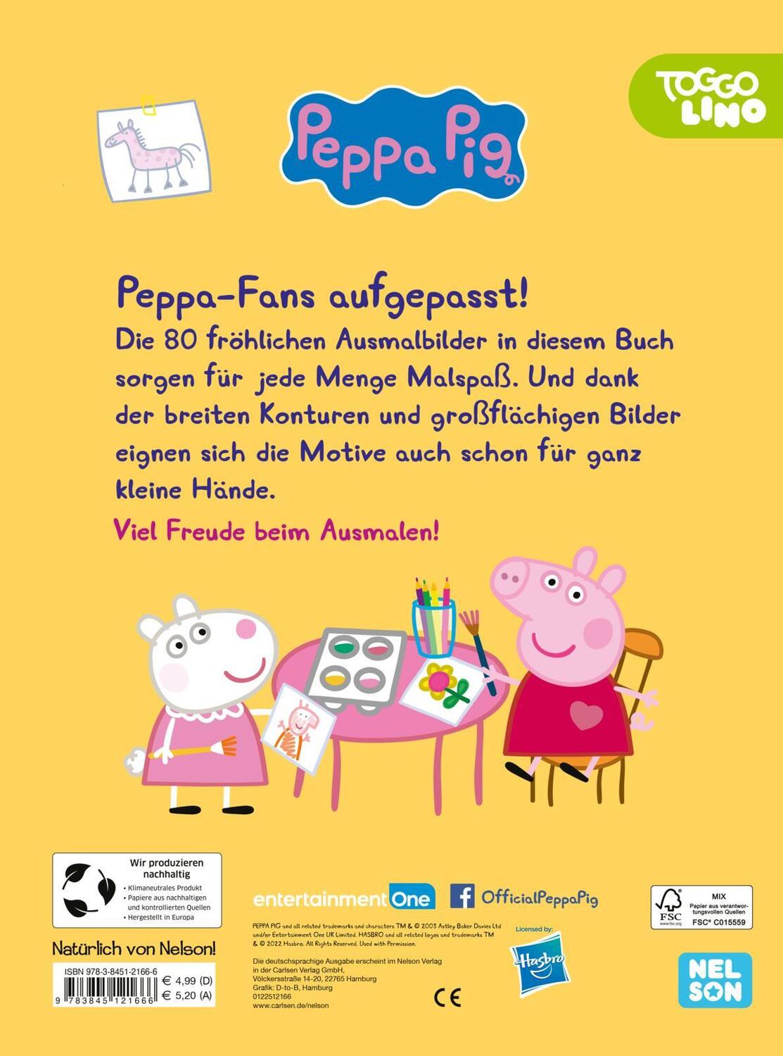 Rückseite: 9783845121666 | Peppa Wutz Ausmalbilder: Mein großes Malbuch | Taschenbuch | Peppa Pig