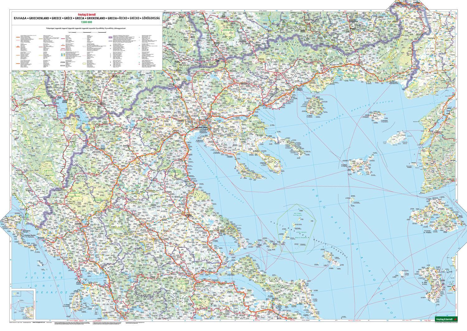 Bild: 9783707921779 | Griechenland, Straßenkarte 1:500.000, freytag &amp; berndt | (Land-)Karte