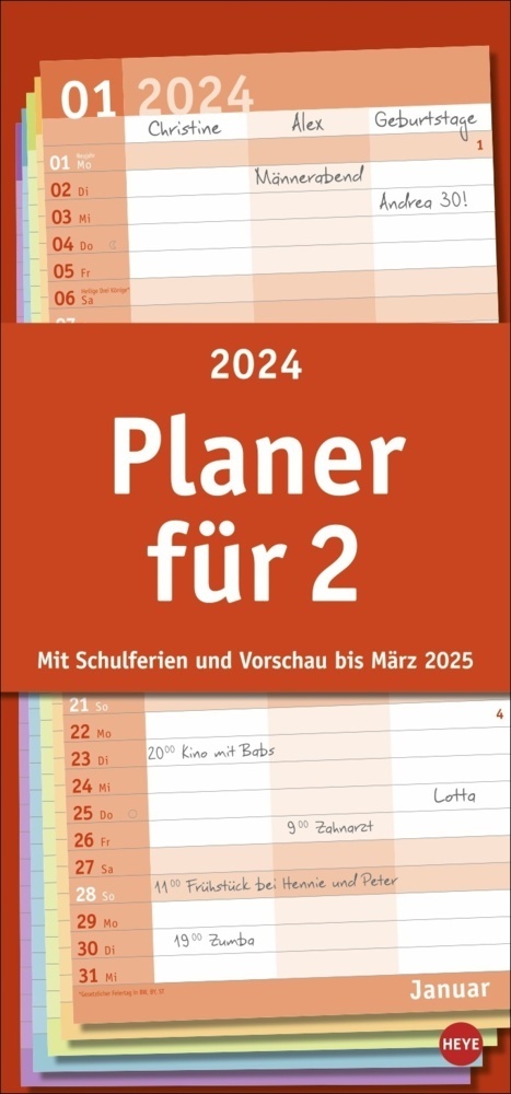 Cover: 9783756401932 | Basic Planer für zwei 2024. Praktischer Wandplaner für 2 mit 3...