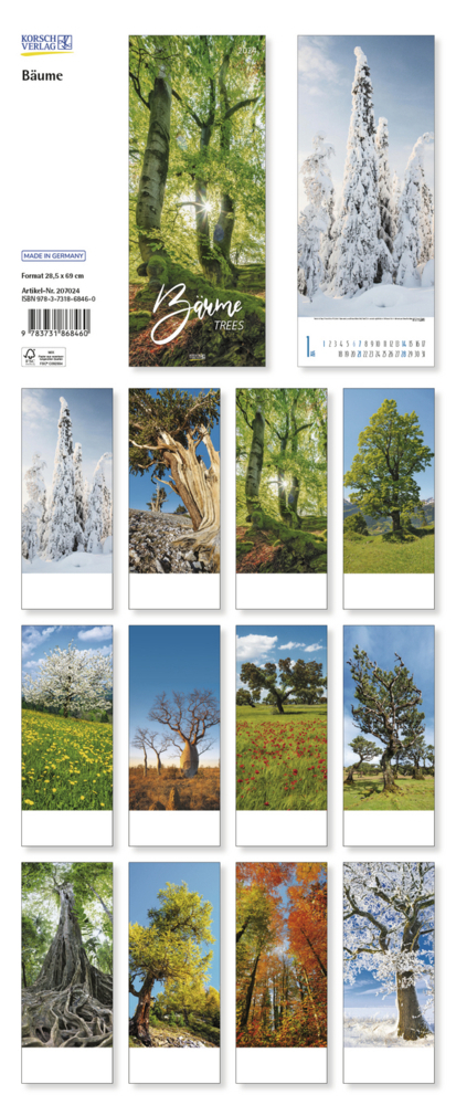 Bild: 9783731868460 | Bäume 2024 | Korsch Verlag | Kalender | Spiralbindung | 14 S. | 2024