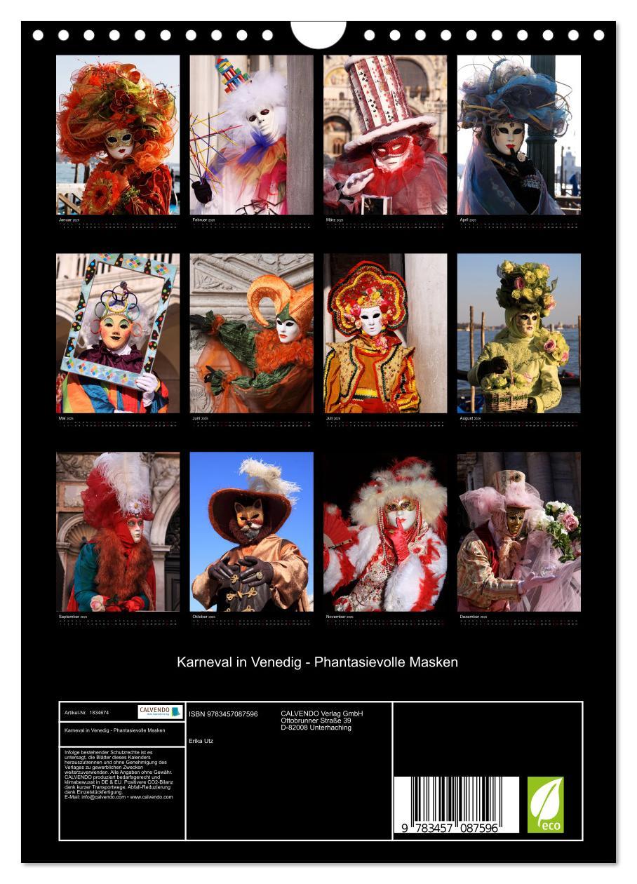 Bild: 9783457087596 | Karneval in Venedig - Phantasievolle Masken (Wandkalender 2025 DIN...