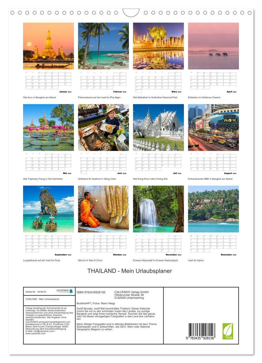 Bild: 9783435928156 | THAILAND - Mein Urlaubsplaner (Wandkalender 2025 DIN A3 hoch),...