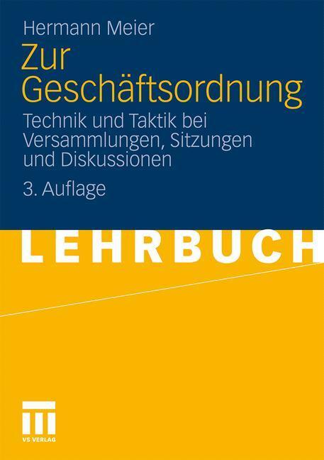 Cover: 9783531178356 | Zur Geschäftsordnung | Hermann Meier | Taschenbuch | Deutsch | 2011