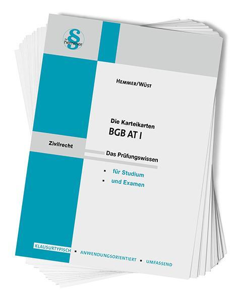 Cover: 9783968382371 | Karteikarten BGB AT I | Das Prüfungswissen für Studium und Examen