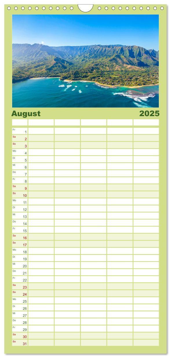 Bild: 9783457094136 | Familienplaner 2025 - Hawaii Traumziel mit 5 Spalten (Wandkalender,...