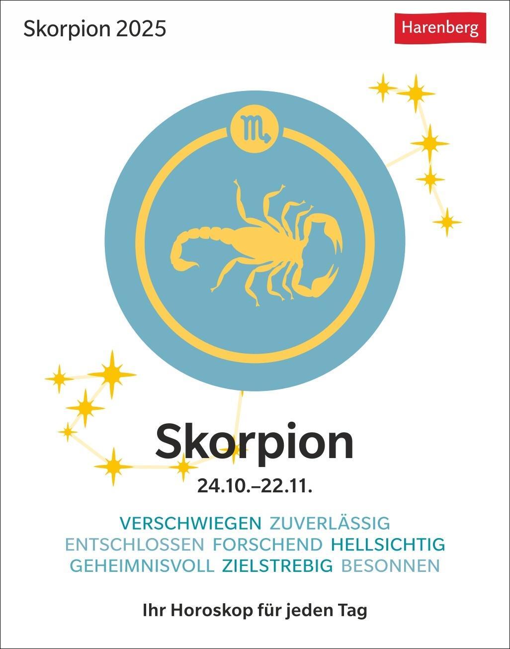 Cover: 9783840033742 | Skorpion Sternzeichenkalender 2025 - Tagesabreißkalender - Ihr...