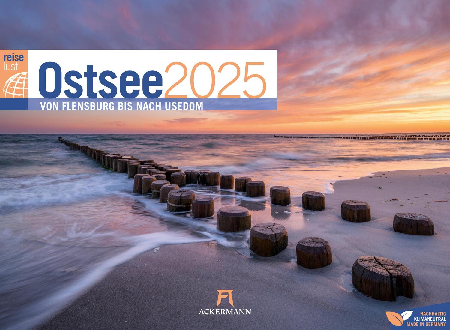 Cover: 9783838435190 | Ostsee - von Flensburg bis nach Usedom - ReiseLust Kalender 2025