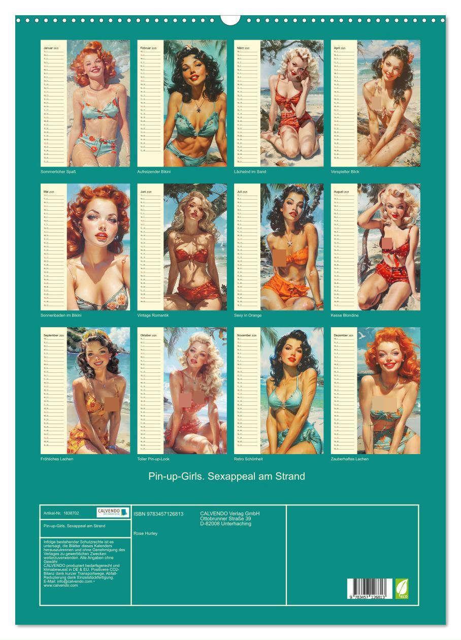 Bild: 9783457126813 | Pin-up-Girls. Sexappeal am Strand (Wandkalender 2025 DIN A2 hoch),...