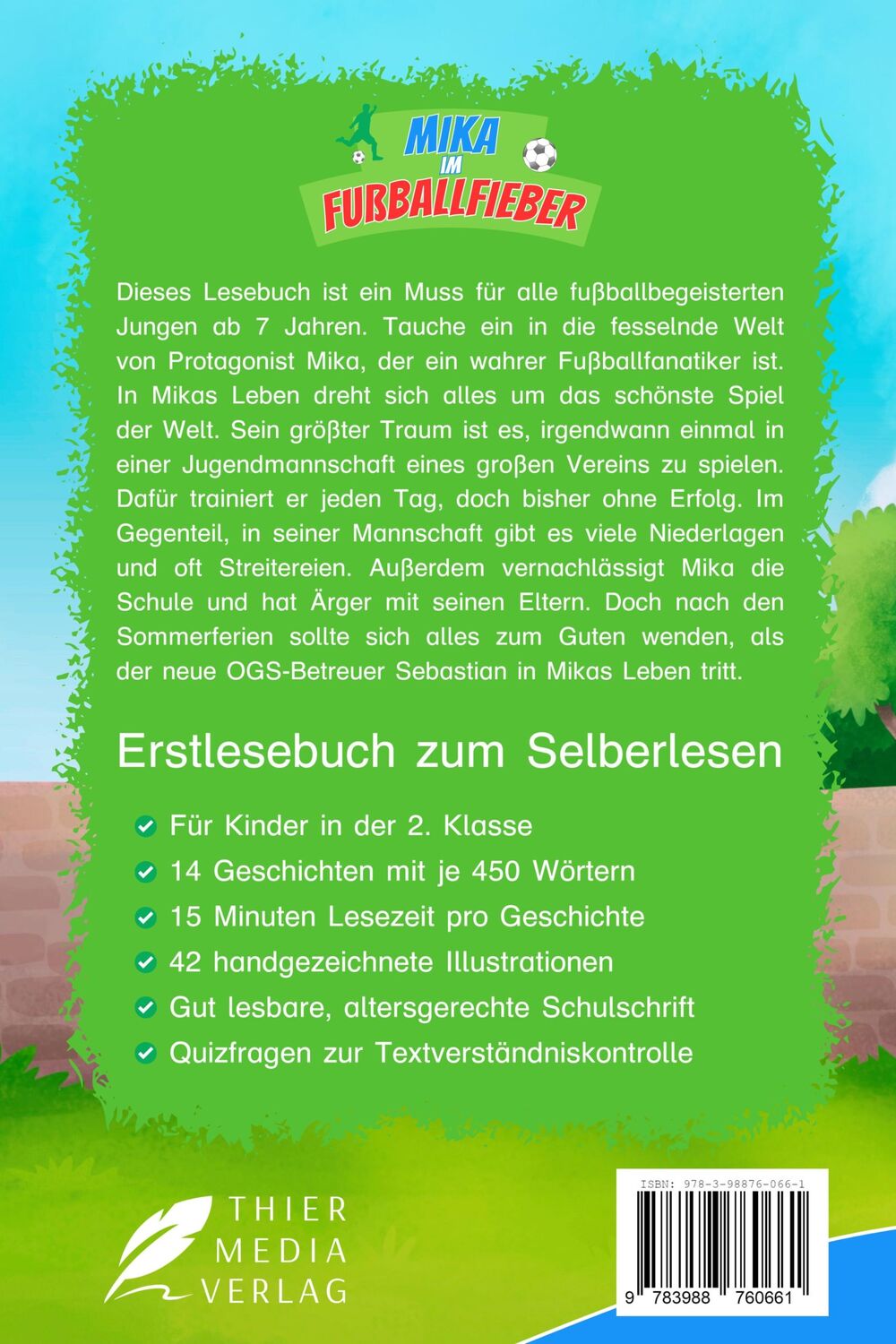 Rückseite: 9783988760678 | Lesebuch 2. Klasse - Mika im Fußballfieber | Nicole Ziese | Buch