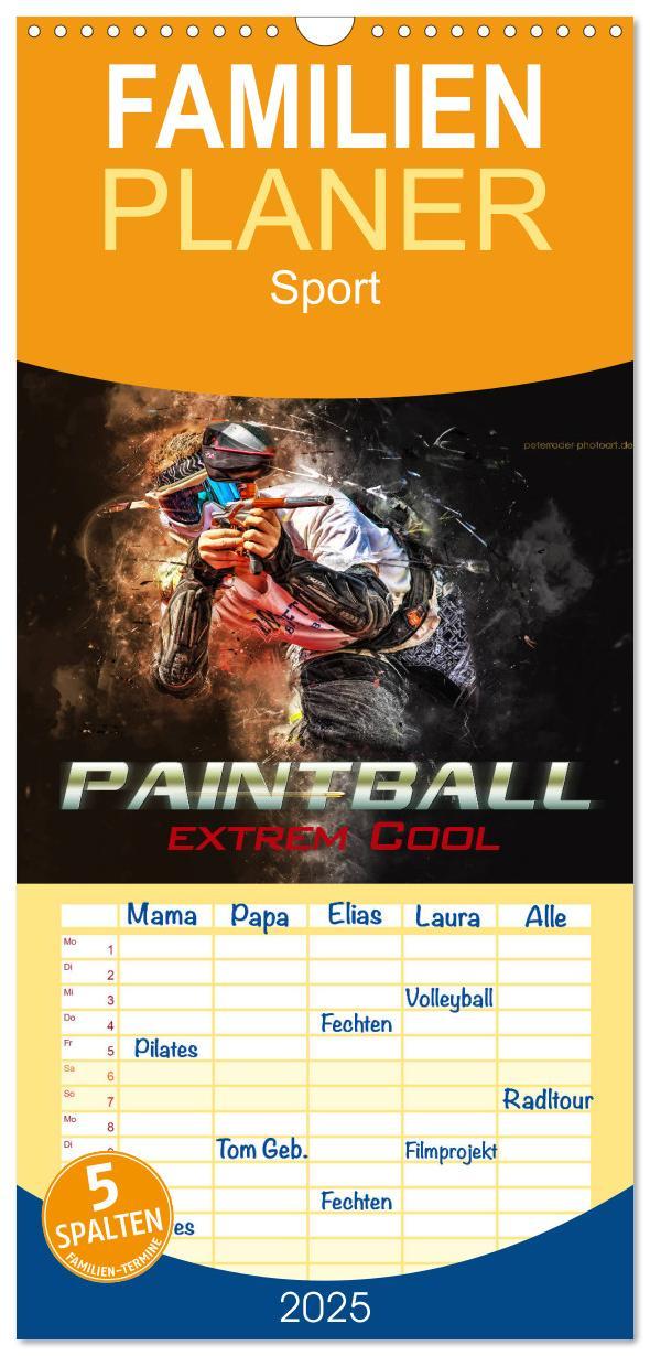 Cover: 9783457107805 | Familienplaner 2025 - Paintball - extrem cool mit 5 Spalten...