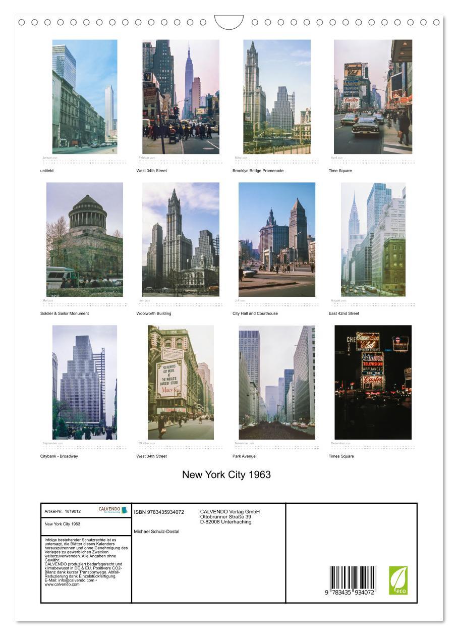 Bild: 9783435934072 | New York City 1963 (Wandkalender 2025 DIN A3 hoch), CALVENDO...