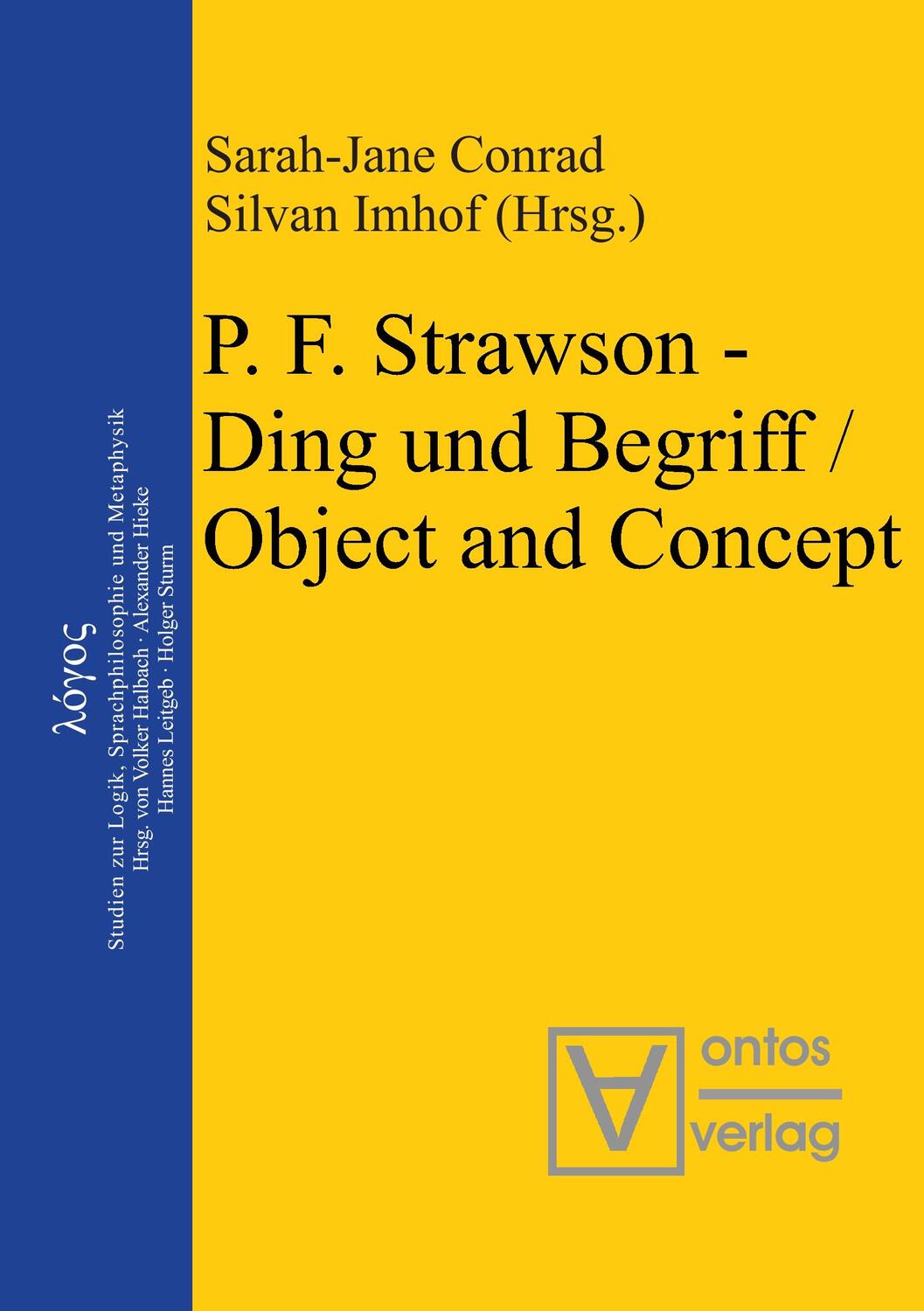 Cover: 9783110323108 | P. F. Strawson ¿ Ding und Begriff / Object and Concept | Imhof (u. a.)