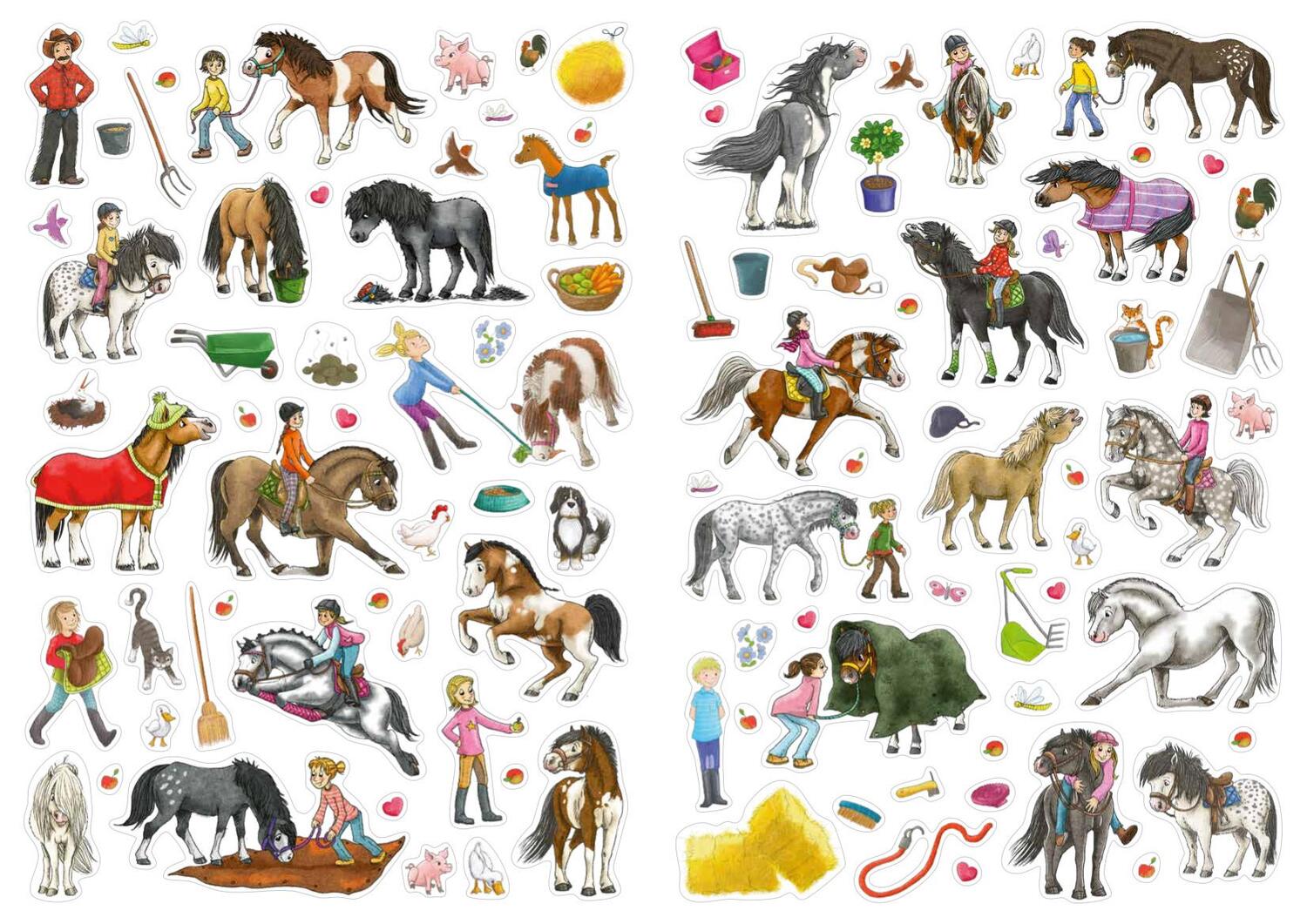 Bild: 9783780664150 | Mein Stickeralbum Pferde & Ponys | Über 400 Sticker | Klara Kamlah