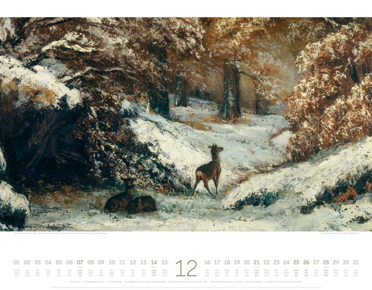 Bild: 9783838425559 | Kunstwerk Wald Kalender 2025 | Ackermann Kunstverlag | Kalender | 2025