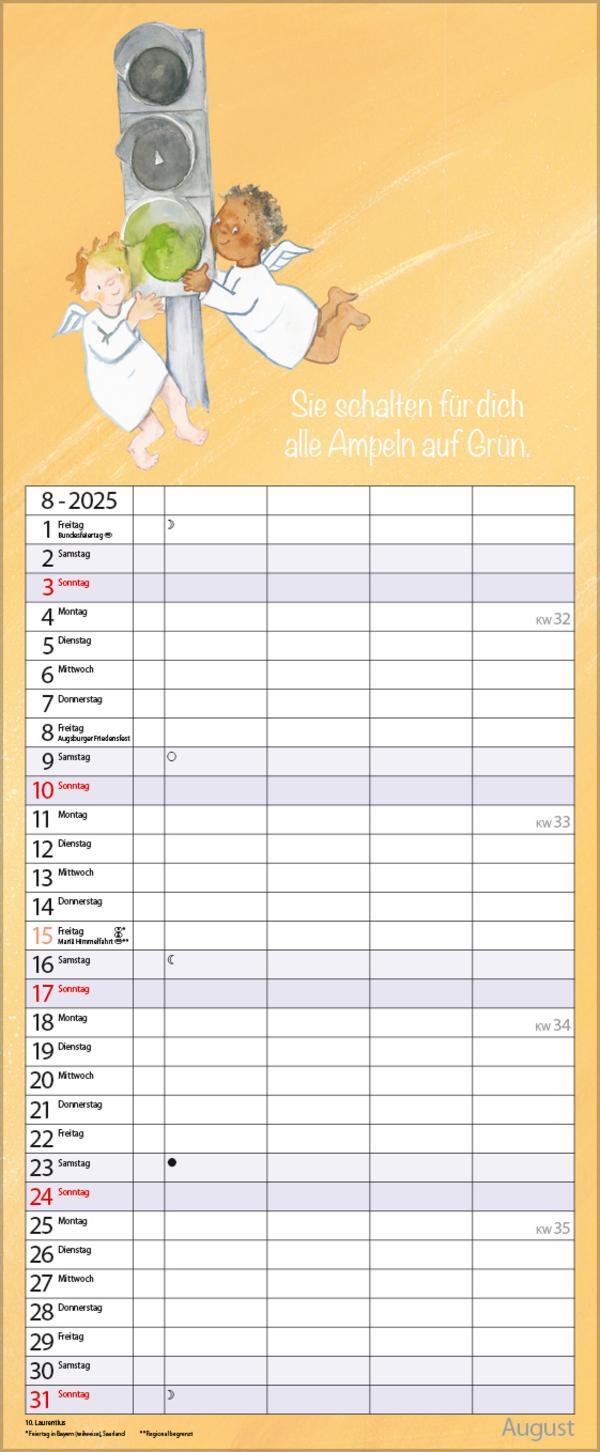 Bild: 9783731876847 | Familientimer Schutzengel 2025 | Verlag Korsch | Kalender | 14 S.