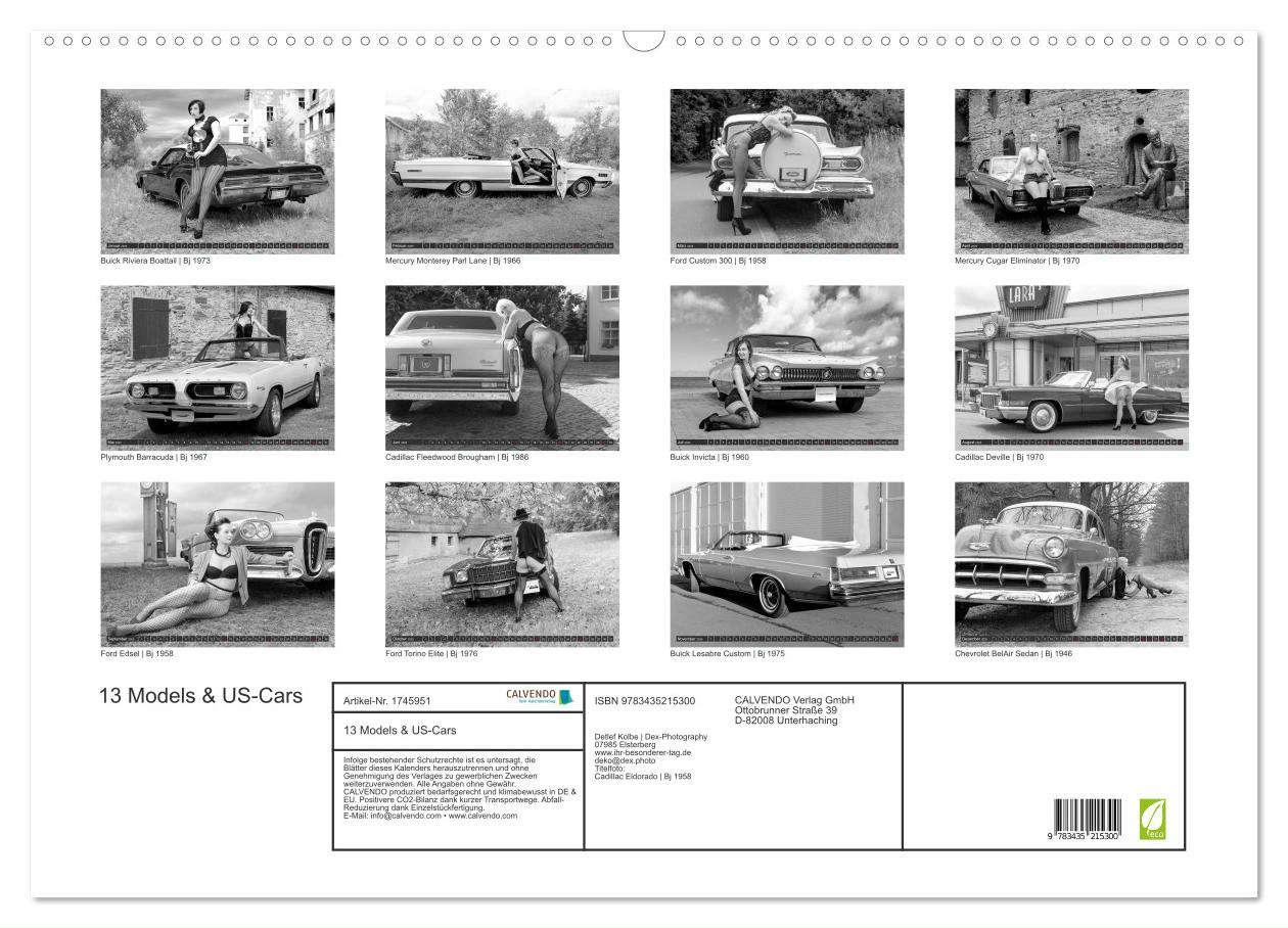 Bild: 9783435215300 | 13 Models &amp; US-Cars (Wandkalender 2025 DIN A2 quer), CALVENDO...