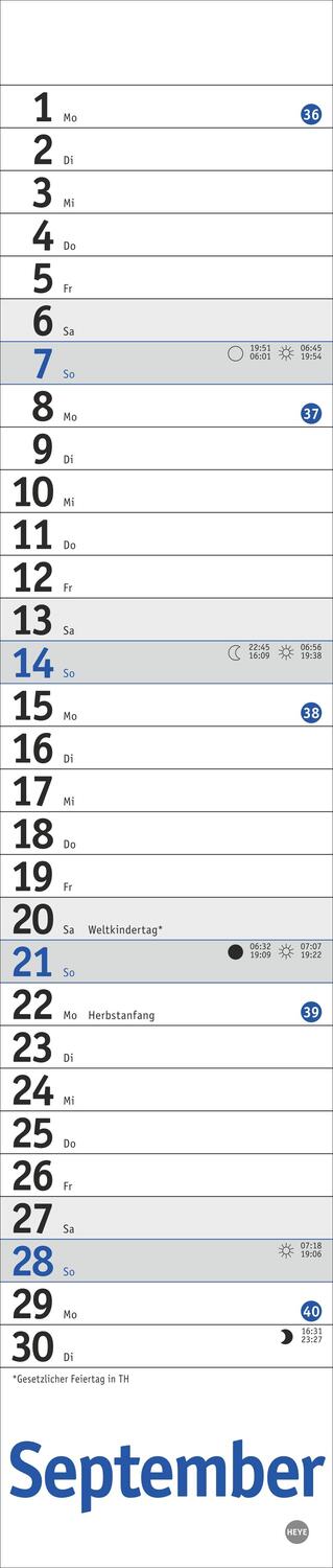 Bild: 9783756406357 | Langplaner mini, blau 2025 | Kalender | Bürokalender Heye | 13 S.