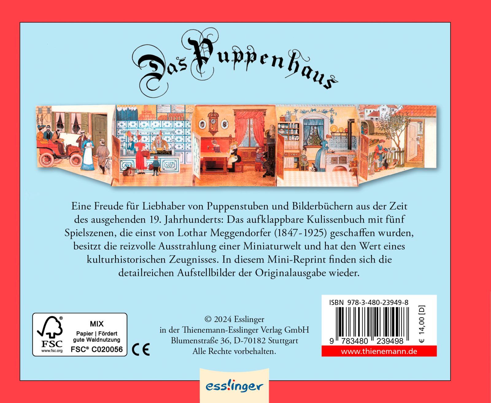 Rückseite: 9783480239498 | Das Puppenhaus | Mini-Ausgabe Nostalgische Puppenstube zum Aufstellen