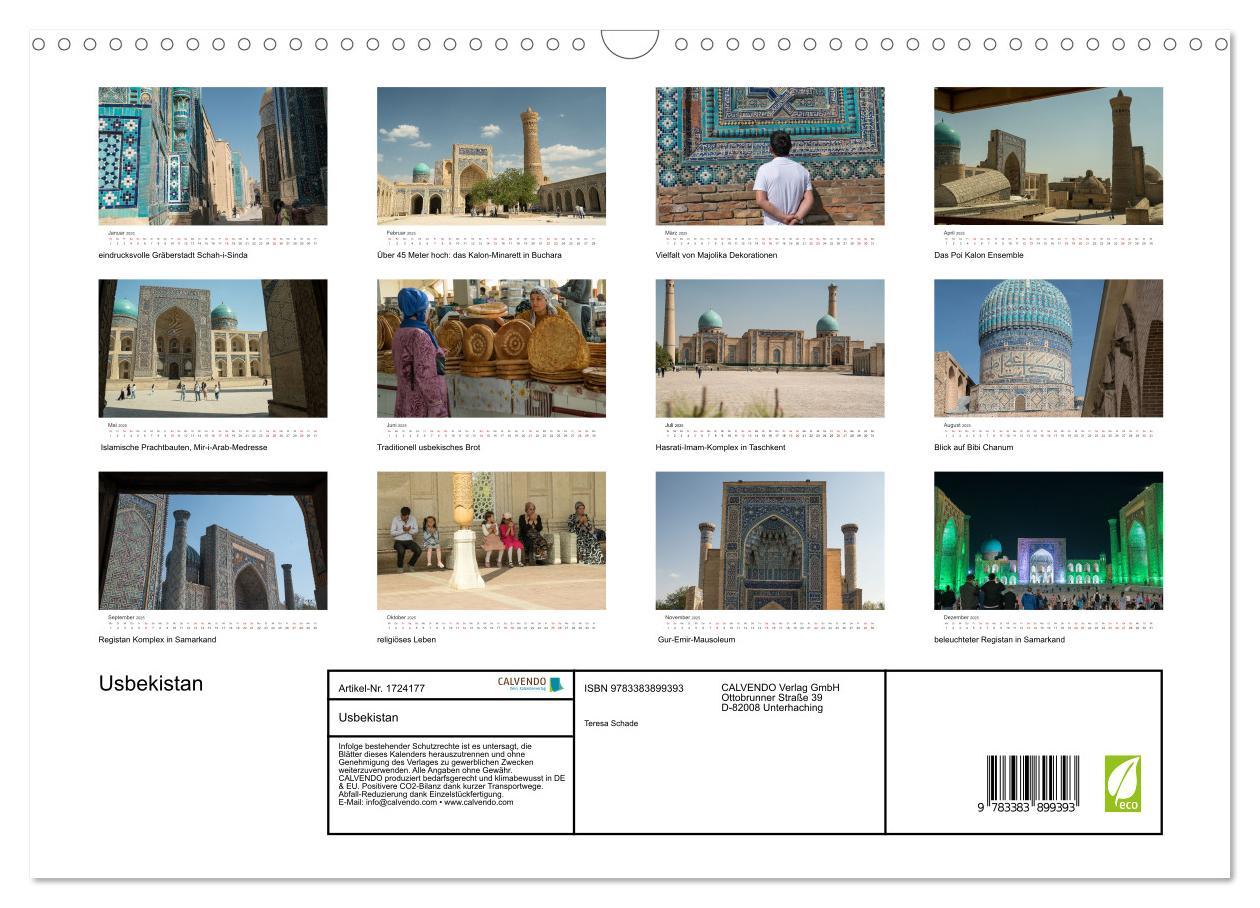 Bild: 9783383899393 | Usbekistan (Wandkalender 2025 DIN A3 quer), CALVENDO Monatskalender