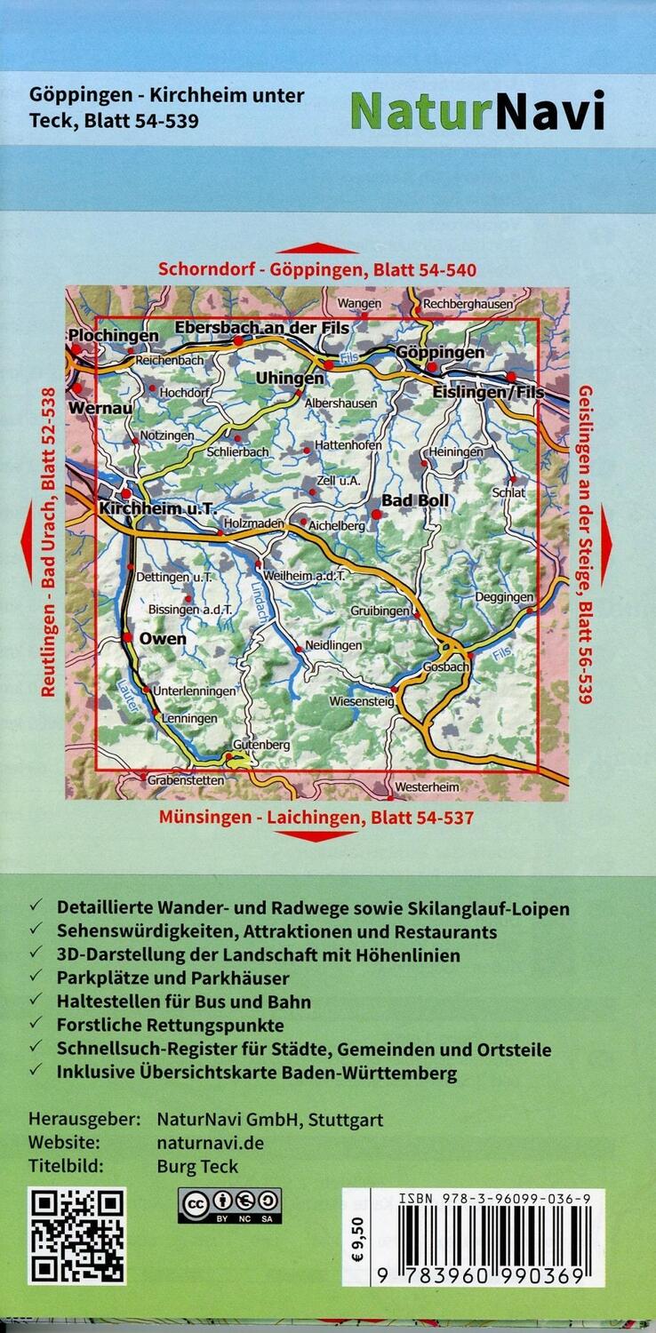 Bild: 9783960990369 | Göppingen - Kirchheim unter Teck 1 : 25 000, Blatt 54-539 | Deutsch