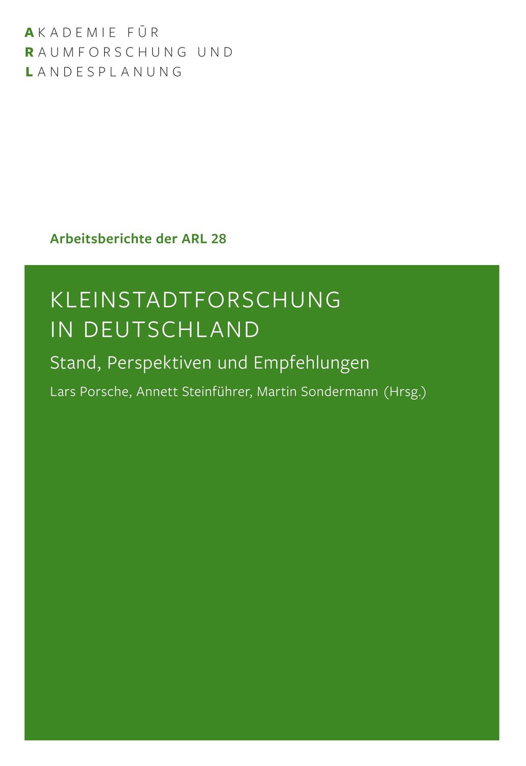 Cover: 9783888384264 | Kleinstadtforschung in Deutschland | Stand, Perspektiven, Empfehlungen