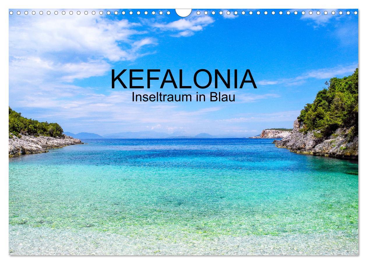 Cover: 9783383979408 | Kefalonia, Inseltraum in Blau (Wandkalender 2025 DIN A3 quer),...