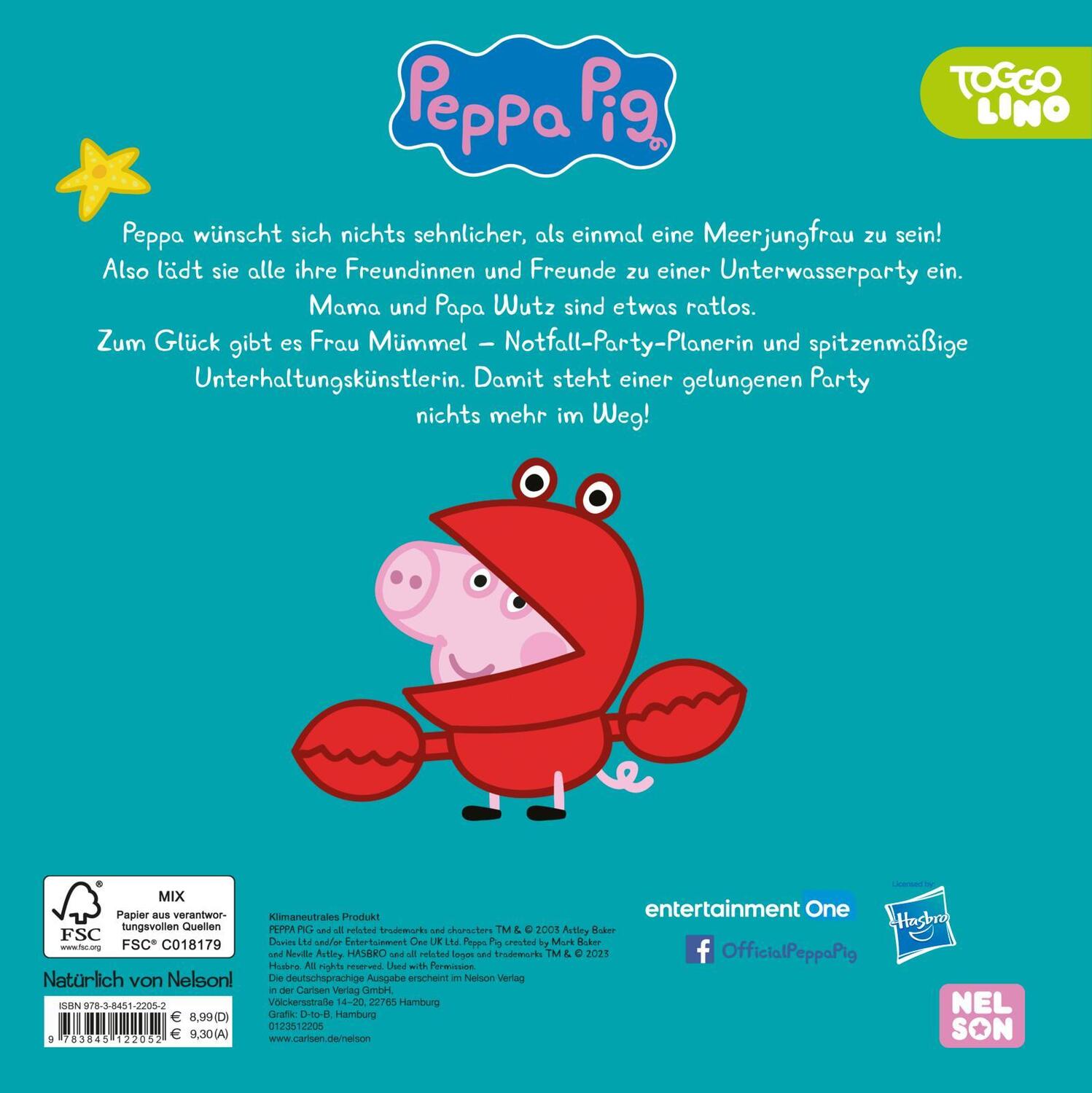 Rückseite: 9783845122052 | Peppa Wutz Bilderbuch: Peppa als Meerjungfrau | Buch | Peppa Pig