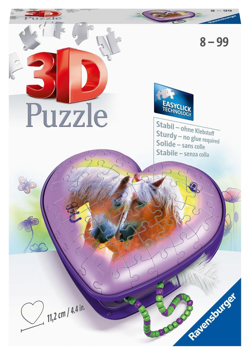 Cover: 4005556111718 | Ravensburger 3D Puzzle 11171 - Herzschatulle Pferde - 54 Teile -...