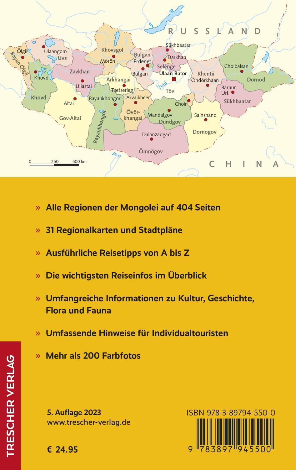 Rückseite: 9783897945500 | TRESCHER Reiseführer Mongolei | Marion Wisotzki (u. a.) | Taschenbuch