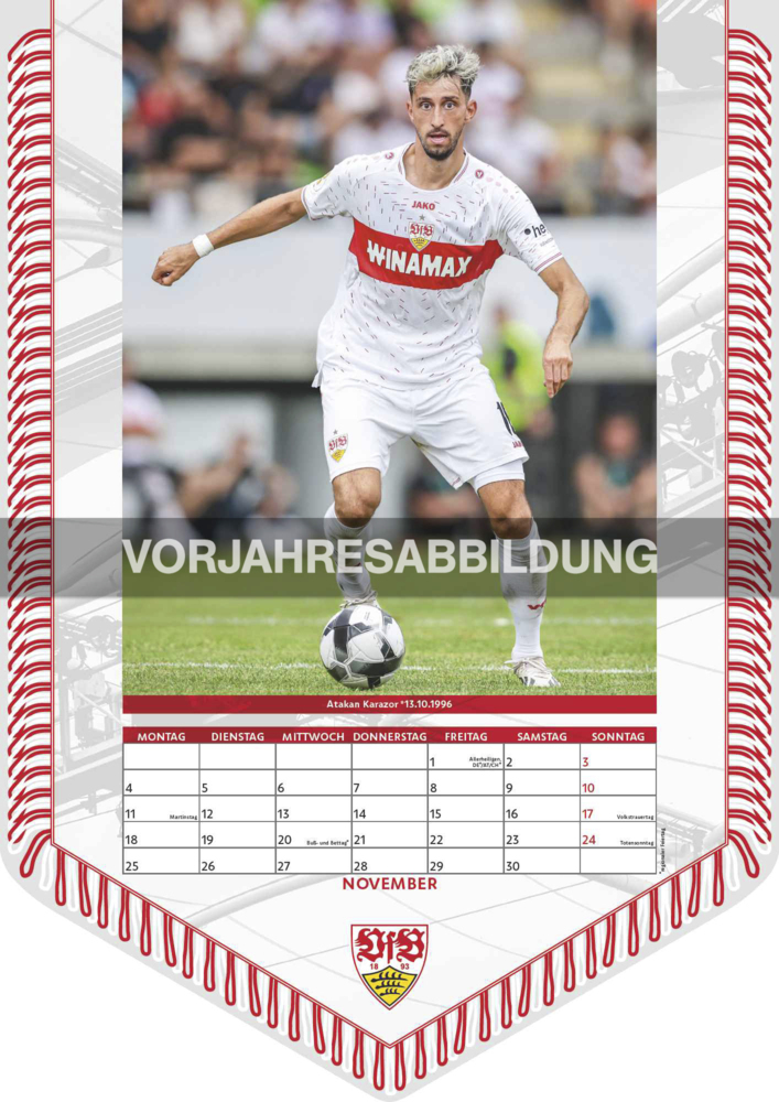 Bild: 4002725994486 | N NEUMANNVERLAGE - VfB Stuttgart 2025 Bannerkalender, 29,7x42cm,...