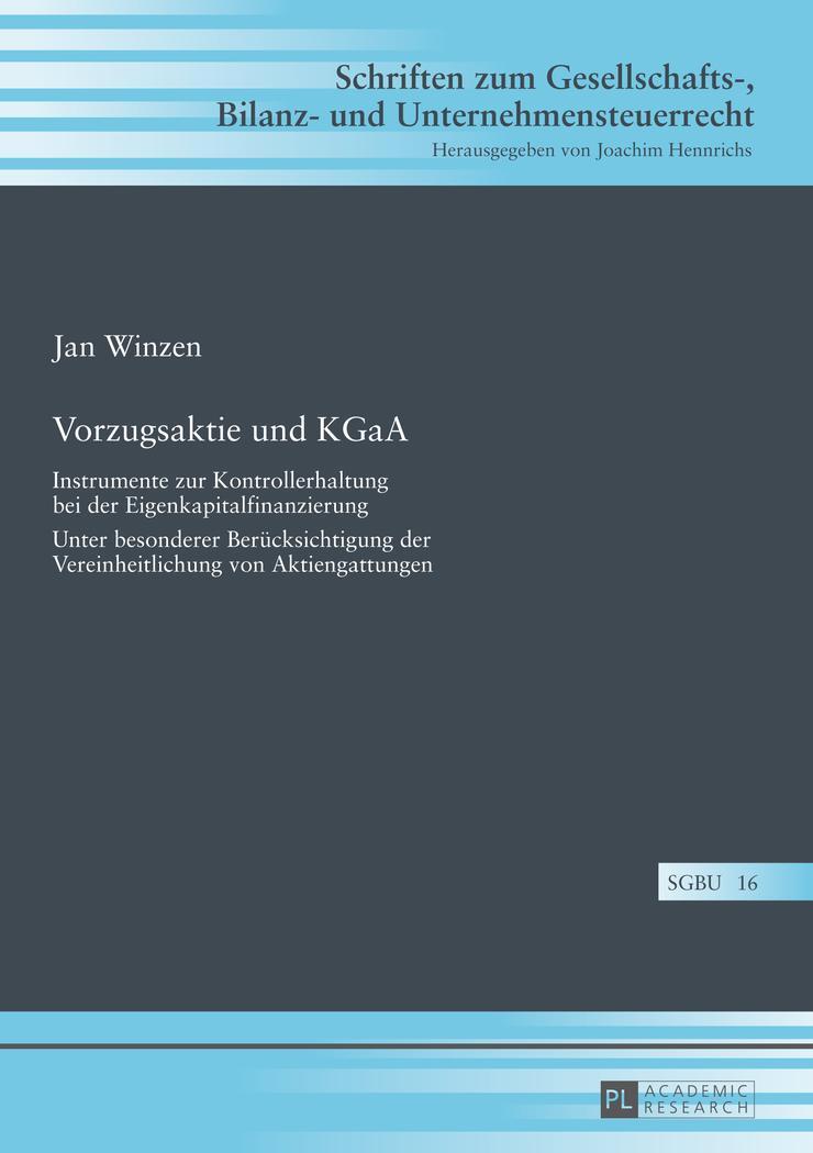 Cover: 9783631650554 | Vorzugsaktie und KGaA | Jan Winzen | Buch | Deutsch | 2014