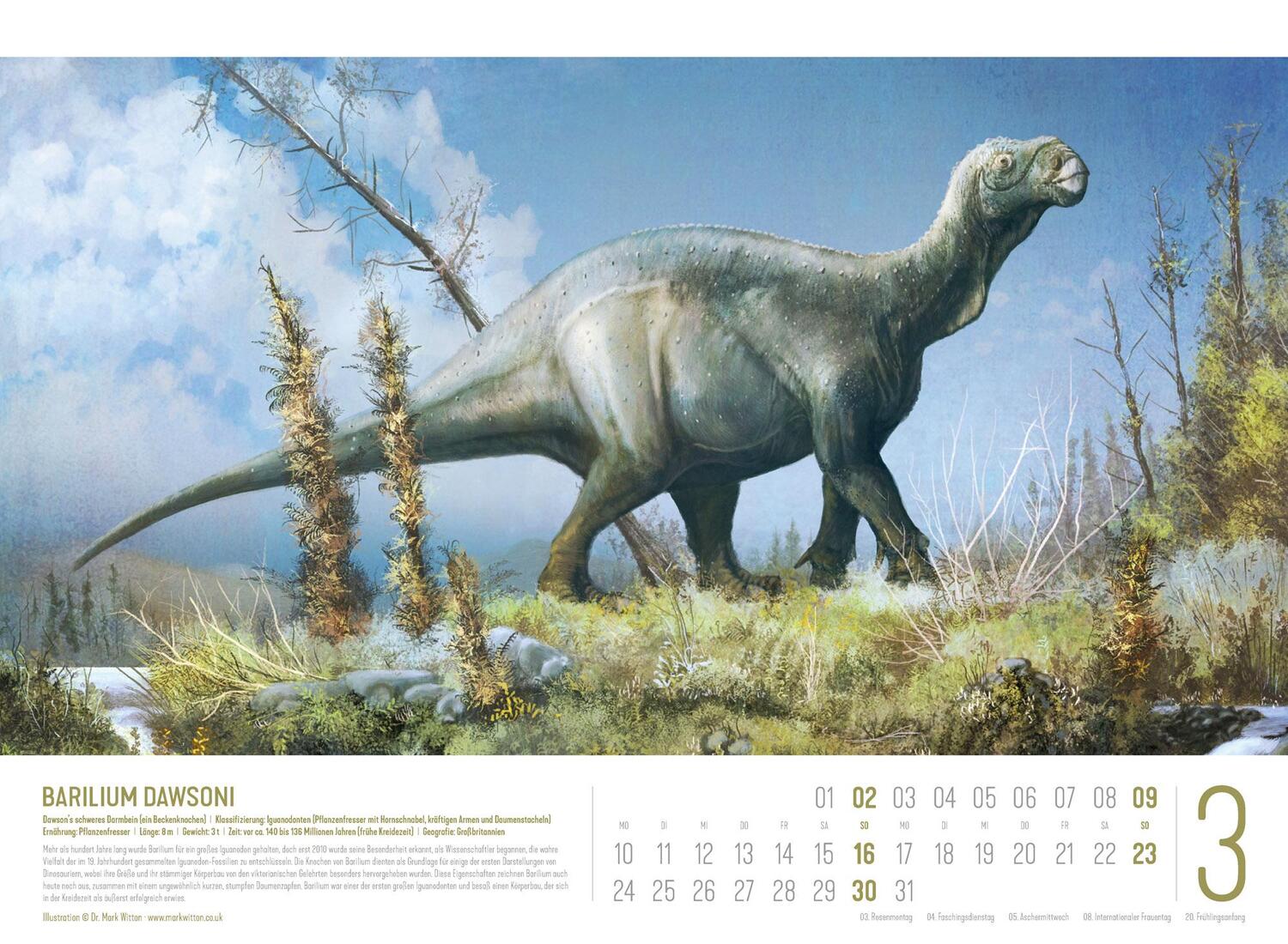Bild: 9783838435237 | Dinosaurier Kalender 2025 | Mark Witton (u. a.) | Kalender | 14 S.