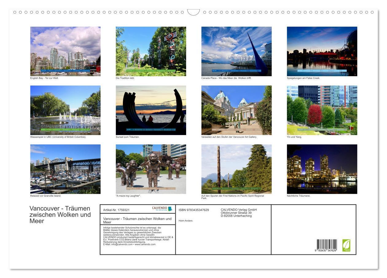 Bild: 9783435347629 | Vancouver - Träumen zwischen Wolken und Meer (Wandkalender 2025 DIN...