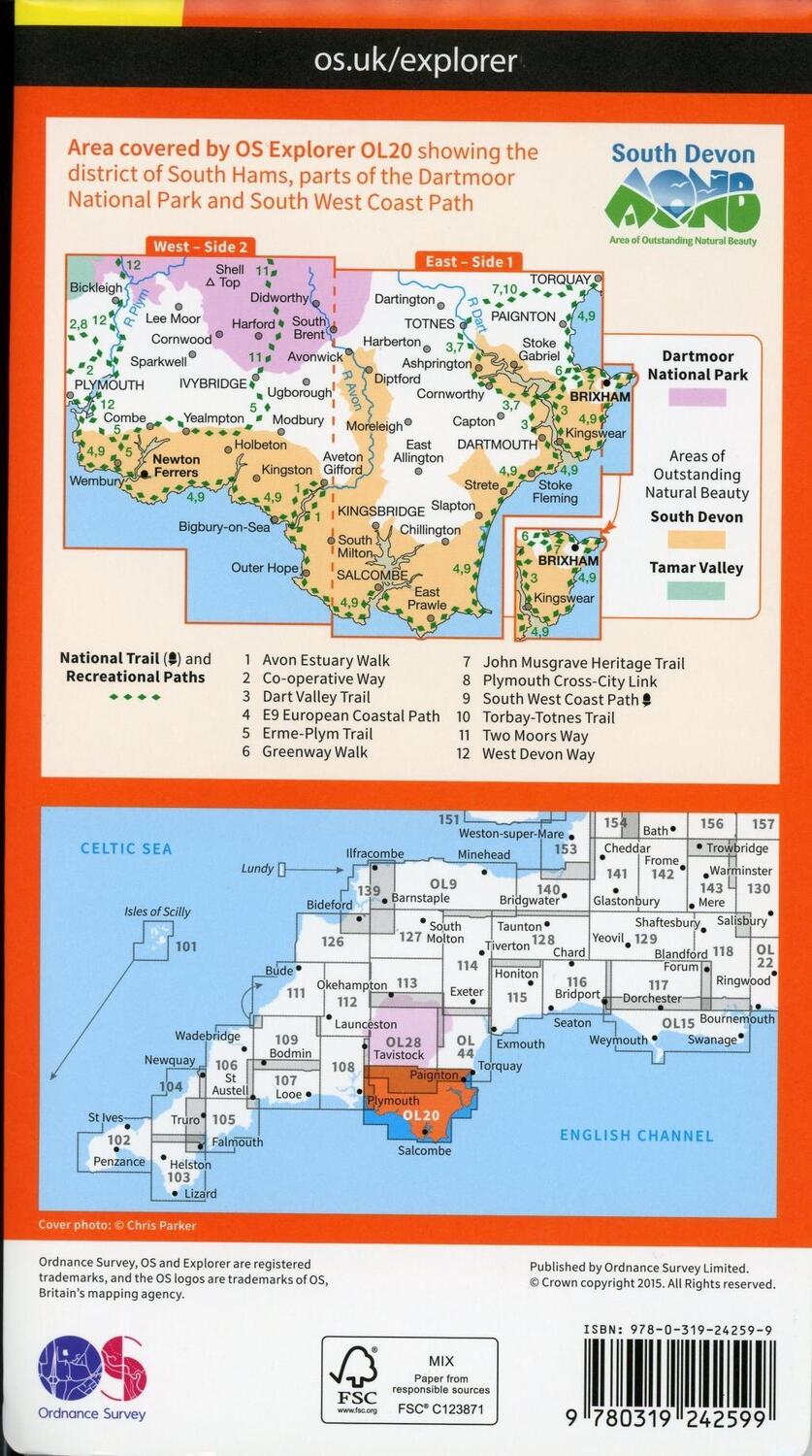 Bild: 9780319242599 | South Devon, Brixham to Newton Ferrers | Ordnance Survey | Englisch