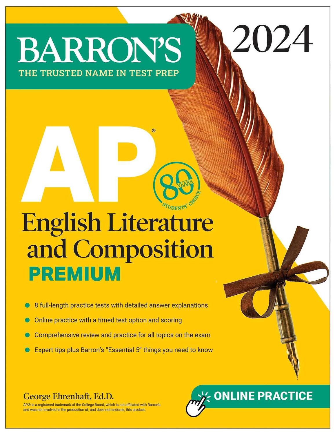 Cover: 9781506287713 | AP English Literature and Composition Premium, 2024: 8 Practice...