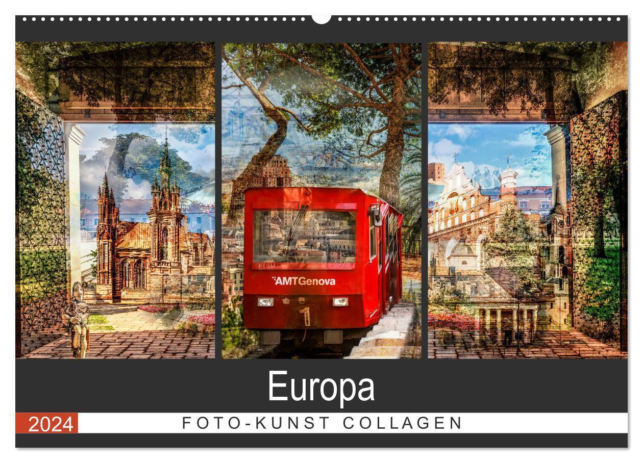Cover: 9783383141850 | Europa Foto-Kunst Collagen (Wandkalender 2024 DIN A2 quer),...