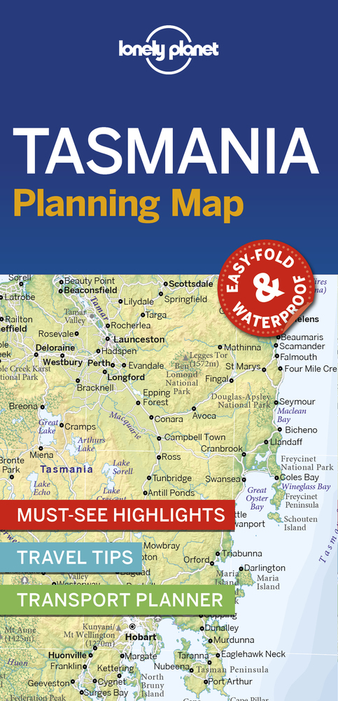 Cover: 9781788686105 | Lonely Planet Tasmania Planning Map | (Land-)Karte | Karte/Landkarte
