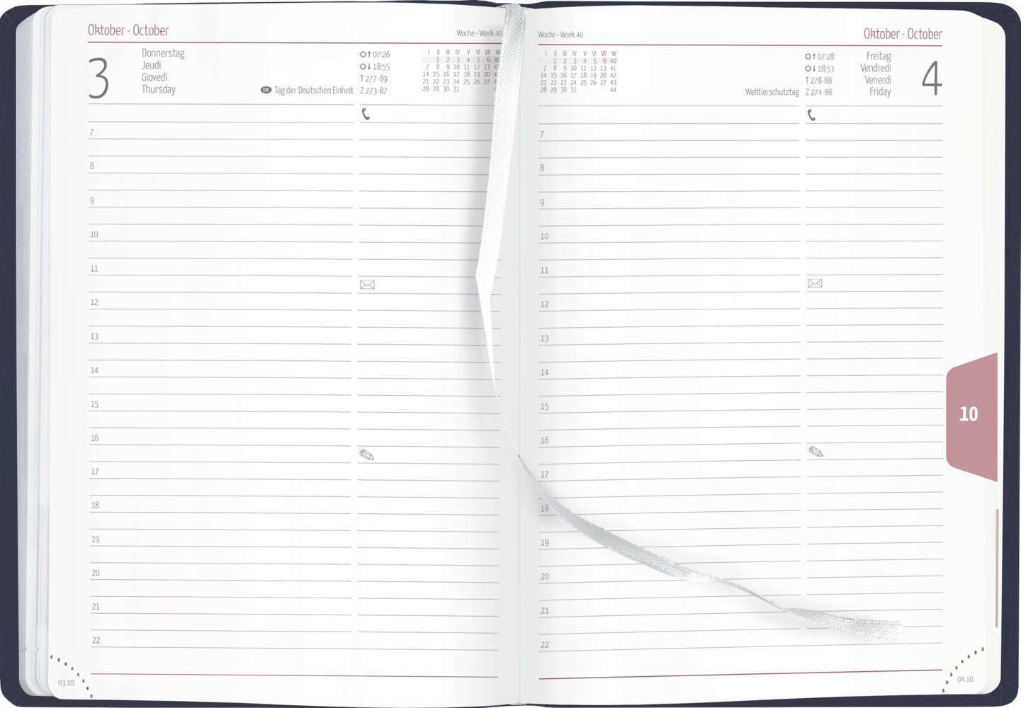 Bild: 4251732337674 | Buchkalender Balacron blau 2024 - Büro-Kalender A5 - Cheftimer - 1...