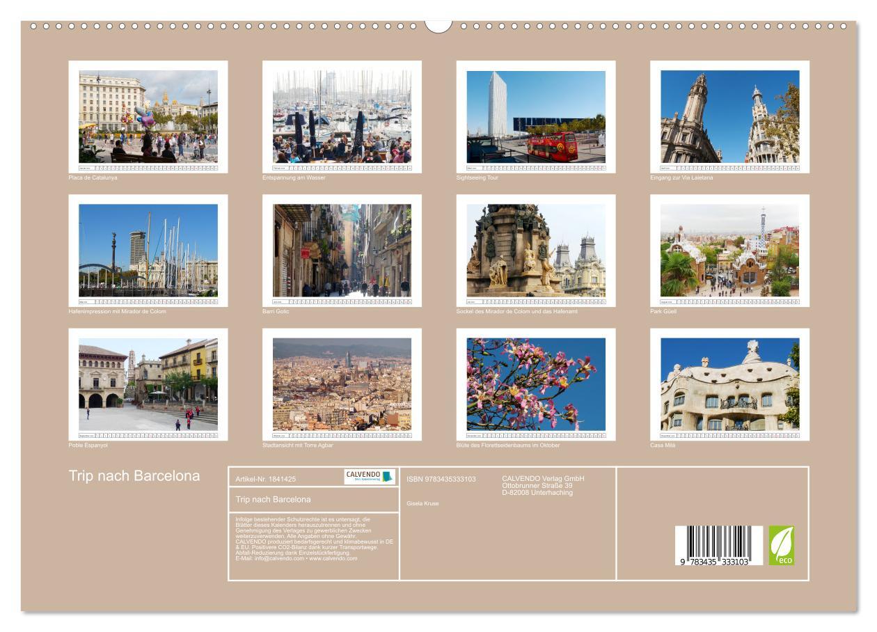 Bild: 9783435333103 | Trip nach Barcelona (hochwertiger Premium Wandkalender 2025 DIN A2...