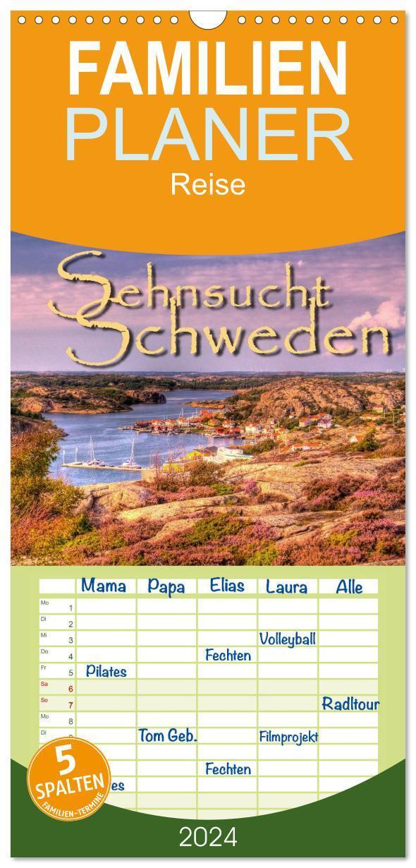 Cover: 9783383081927 | Familienplaner 2024 - Sehnsucht Schweden - Sverige mit 5 Spalten...